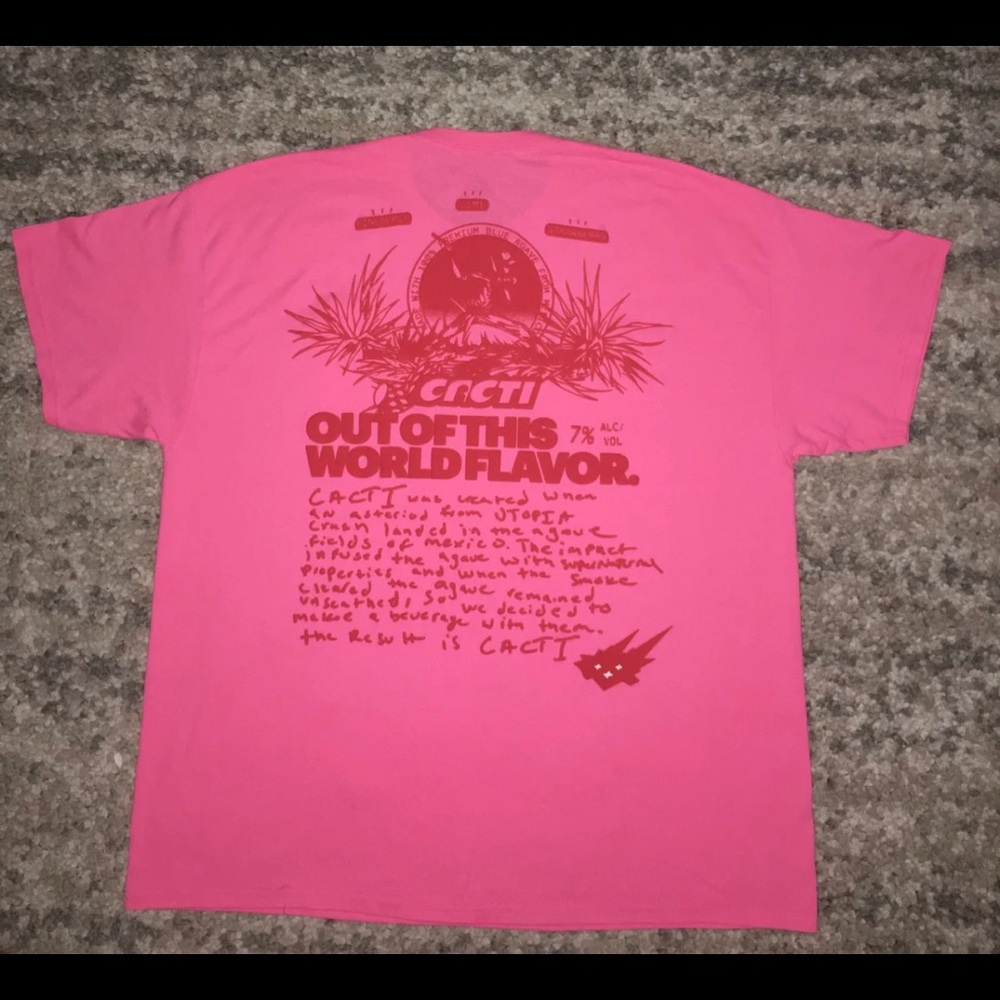 New travis Scott rolling loud Cacti pink T-shirt size XL